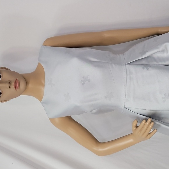 𝅺Max Studio Jacquard Artic Blue Cocktail Dress - Picture 4 of 17